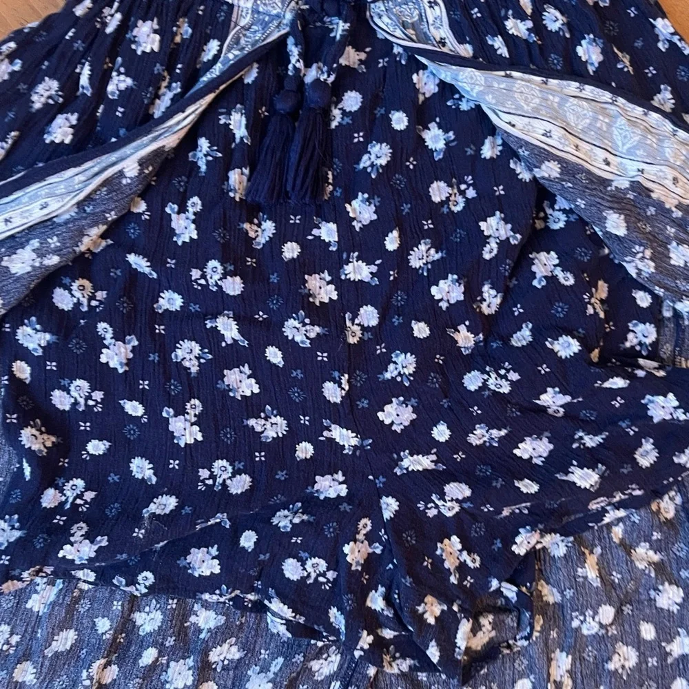 Justice Girls Navy Floral Romper Dress Size 12